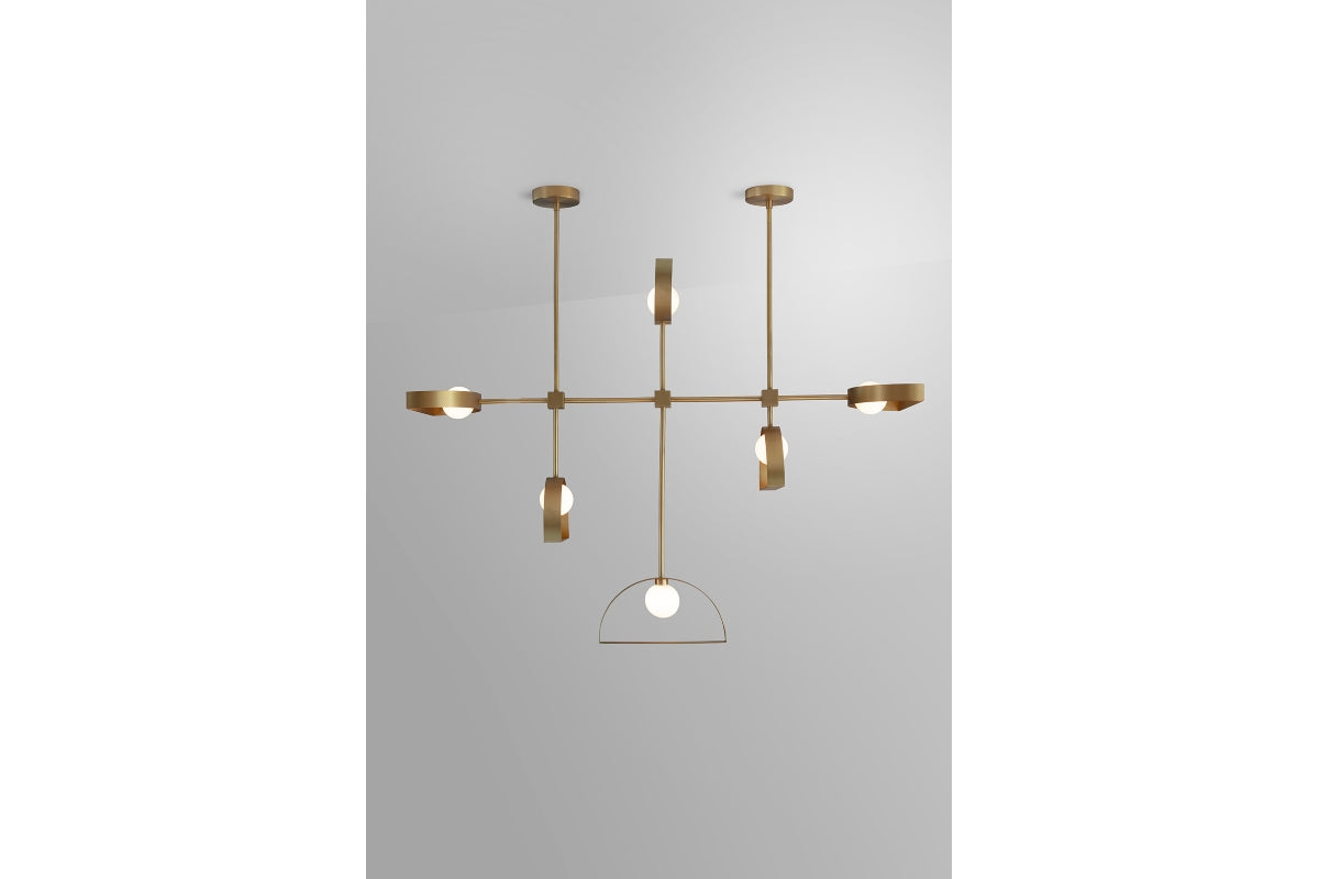 Sphere and Cut Circle Chandelier