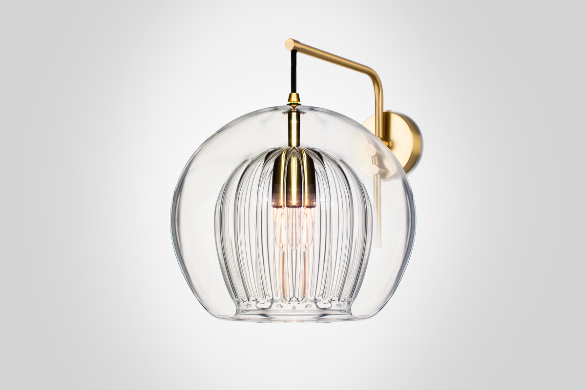 Pleated Crystal Wall Sconce
