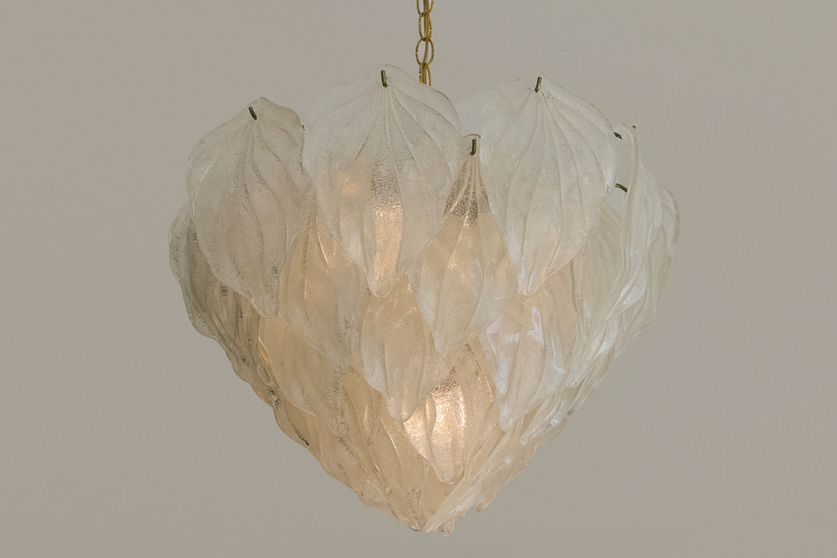 Vintage 1930's Italian Murano Leaf Chandelier