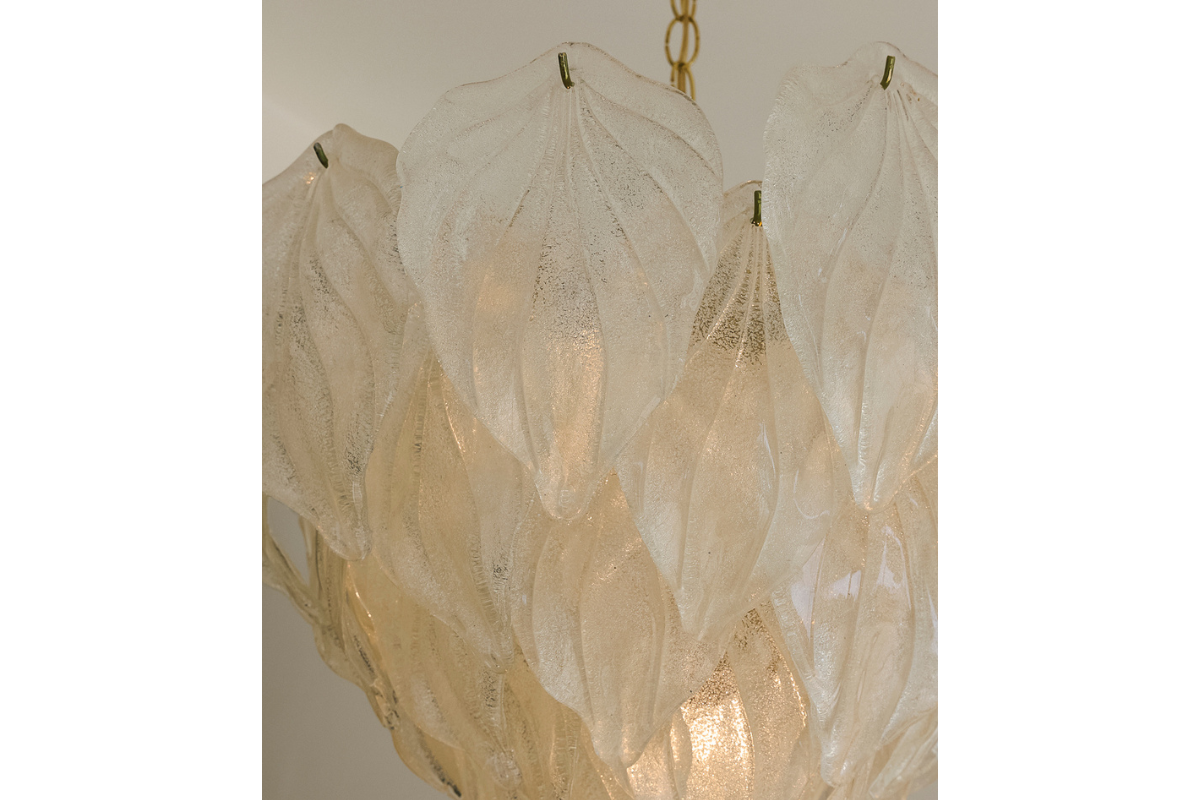 Vintage 1930's Italian Murano Leaf Chandelier