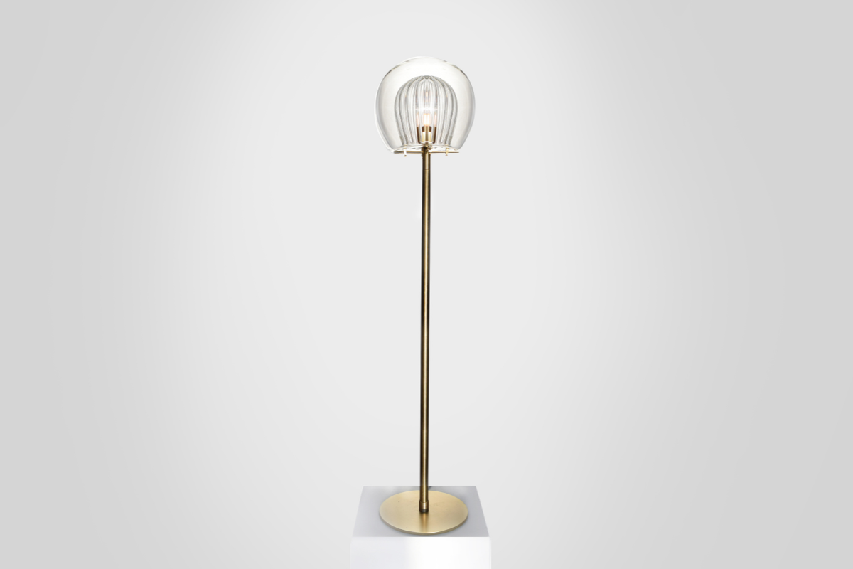 Pleated Crystal Floor Lamp