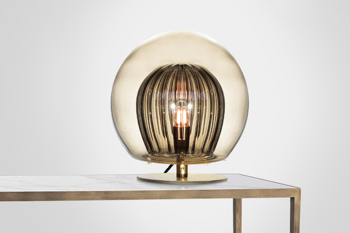Pleated Crystal Table Lamp