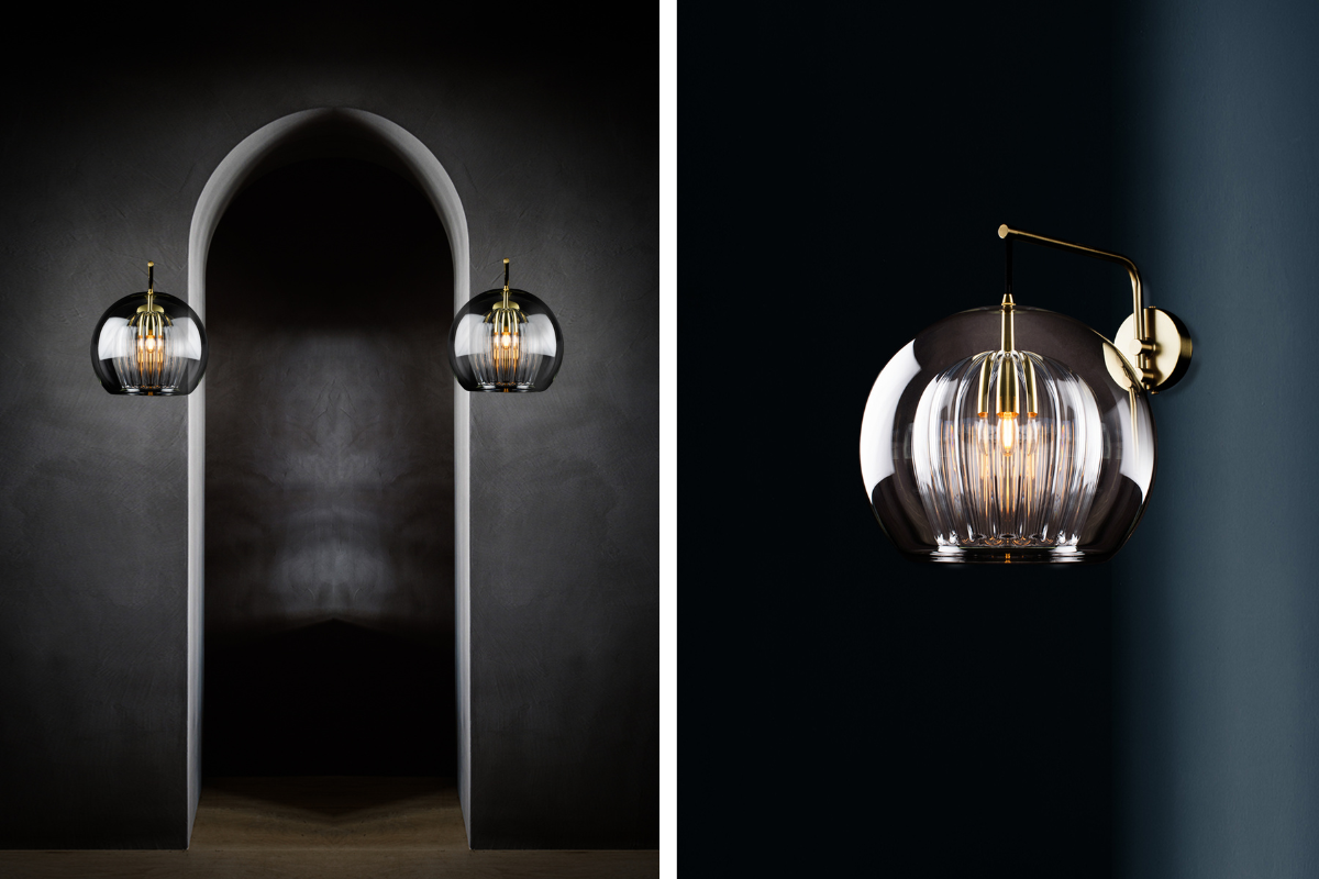 Pleated Crystal Wall Sconce
