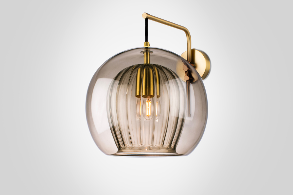Pleated Crystal Wall Sconce (Smoke)